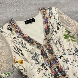 Floral Embroidered Cream Dress